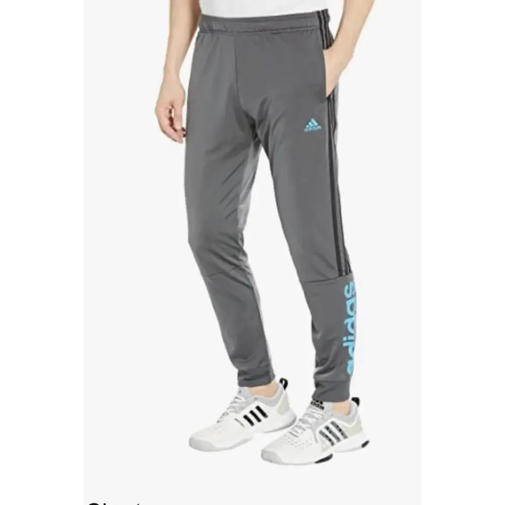Adidas Track Pants Small Gray Three Stripes Athleisure Gym
